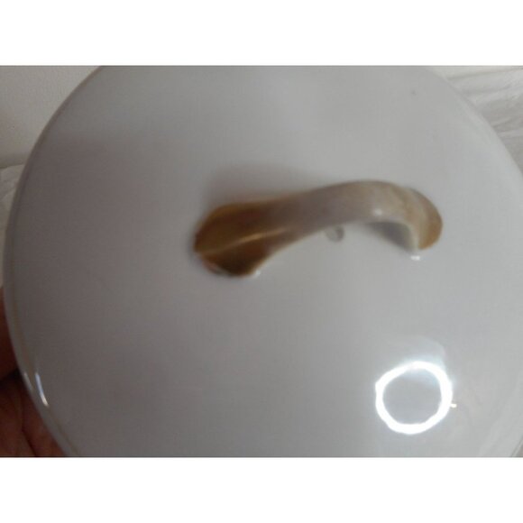 Hand Painted Nippon Gold Round Covered Cheese Dish Butter Keeper Moriage - Picture 7 of 9